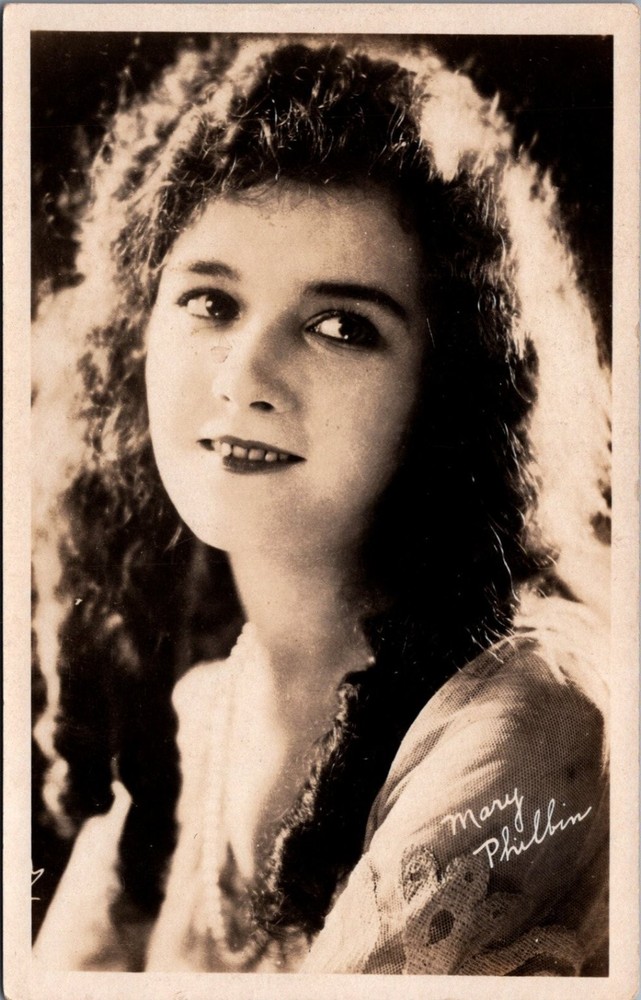 Mary Philbin Silent Film Star RPPC AZO Real Photo Postcard 1910s Actress