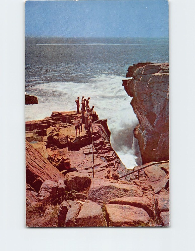 Postcard Thunder Hole Acadia National Park Bar Harbor Maine USA-image