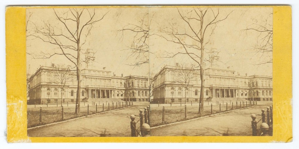 G0708~ NEW YORK CITY c.1860s City Hall, c.1860s Stereoview – Separate Prints
