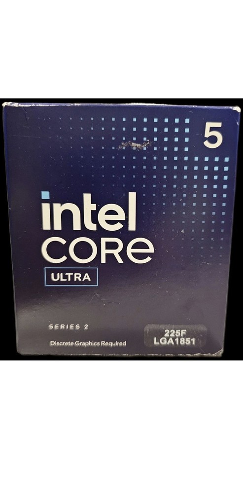 Intel Core Ultra 5 225F 10 Cores 4.9GHz LGA-1851 Processor (BX80768225F) Sealed