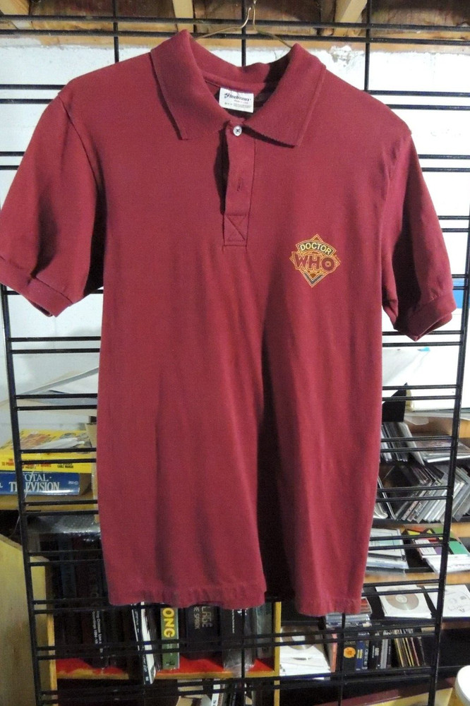 Doctor Who DWFCA Original Licensed Polo Shirt Diamond Logo - Burgundy - Adult Sm