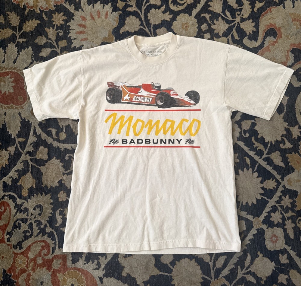 Bad Bunny official Tour Merch Nadie Sabe Monaco Race Car Shirt Size Medium