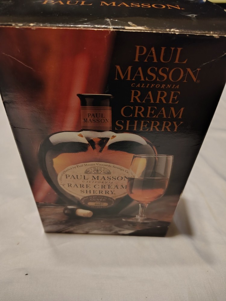 Paul Masson Rare Cream Sherry  Heart Shaped Bottle - EMPTY Cuvee 301C w/ box