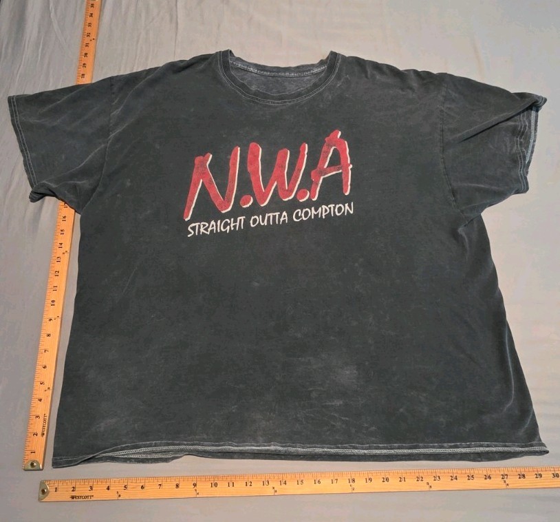 NWA Straight Outta Compton T-Shirt Men's XXL Black Rap Hip Hop 90s (Distressed)