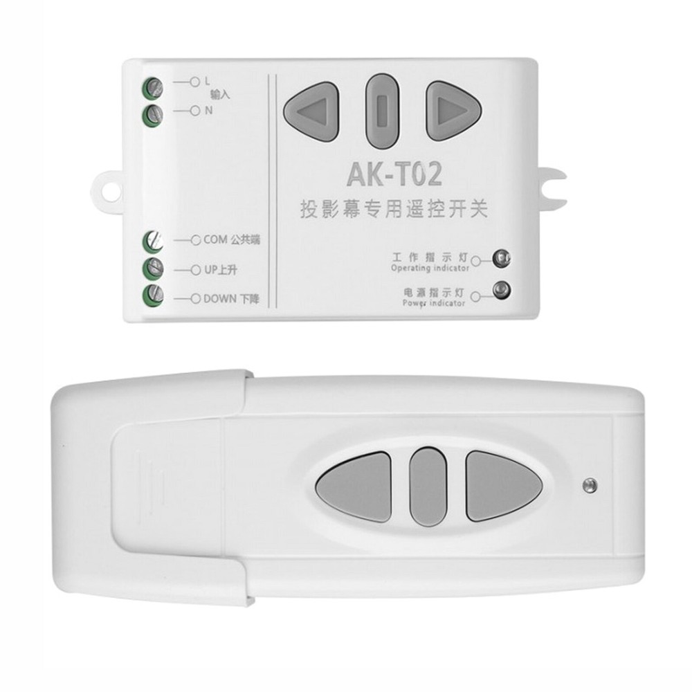 433mhz AC 85-250V Projection Screen Receiver RF Wireless Remote Control Switch e