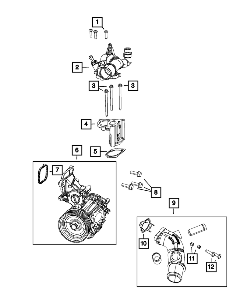 Genuine Mopar Water Pump 05048710AH