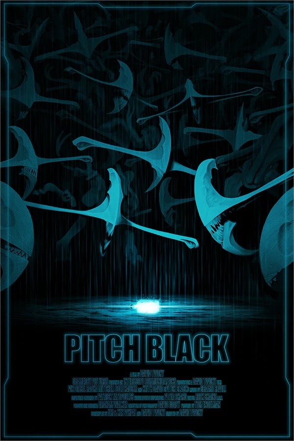 Pitch Black by Yvan Quinet 13/150 24” x 36” Screen Print Movie Art PosterEdition # 13 of 150, 24” x 36” Size, New