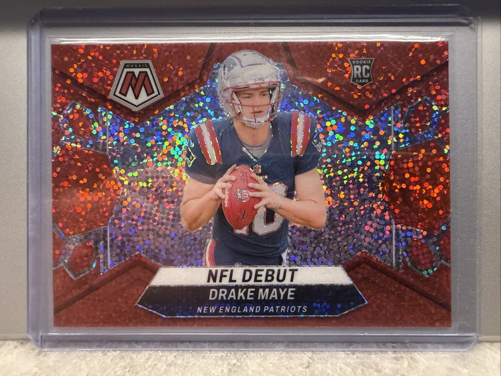 2024 Panini Mosaic - NFL Debut Drake Maye #273 Red Sparkle Prizm (RC)
