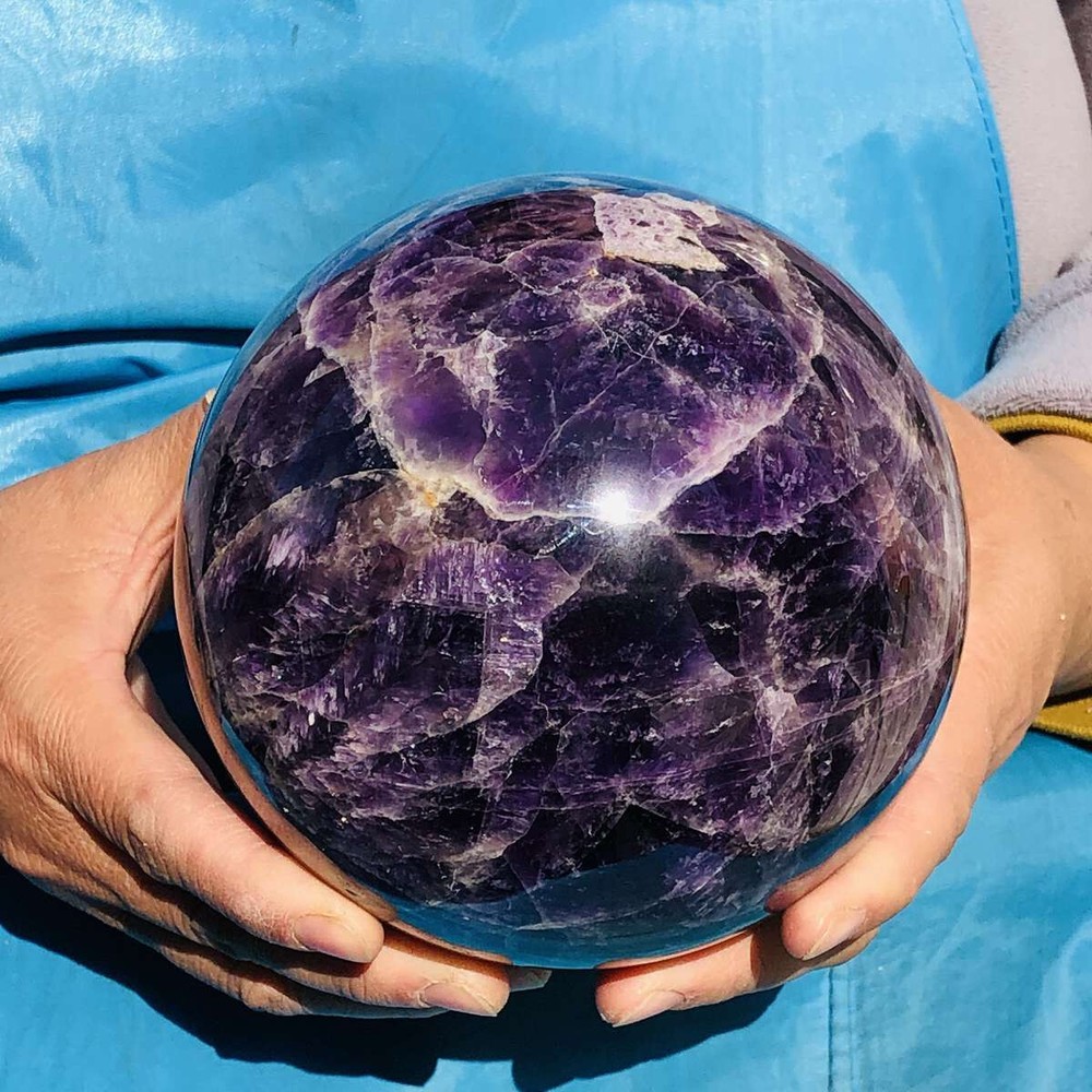 Natural Dream Amethyst Quartz Crystal Sphere Ball 3020G Healing 3263