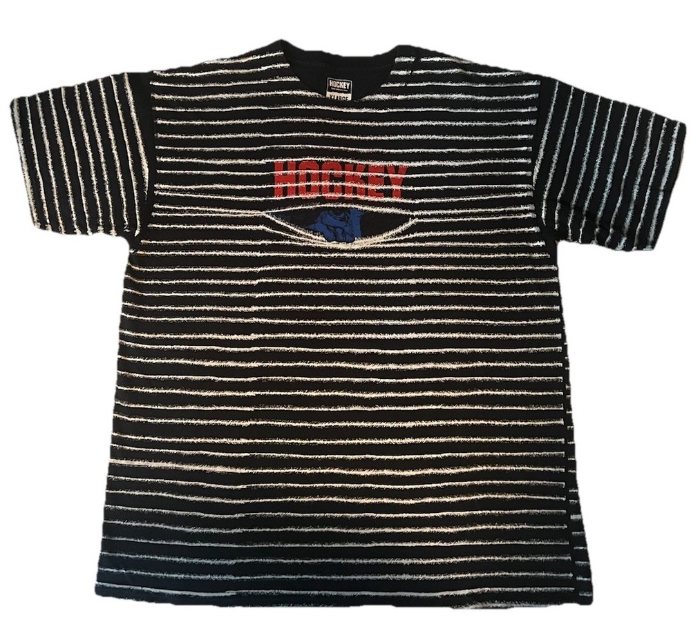 Vintage Hockey Black/White Striped Shirt XL Fuckingawesome Jason Dill