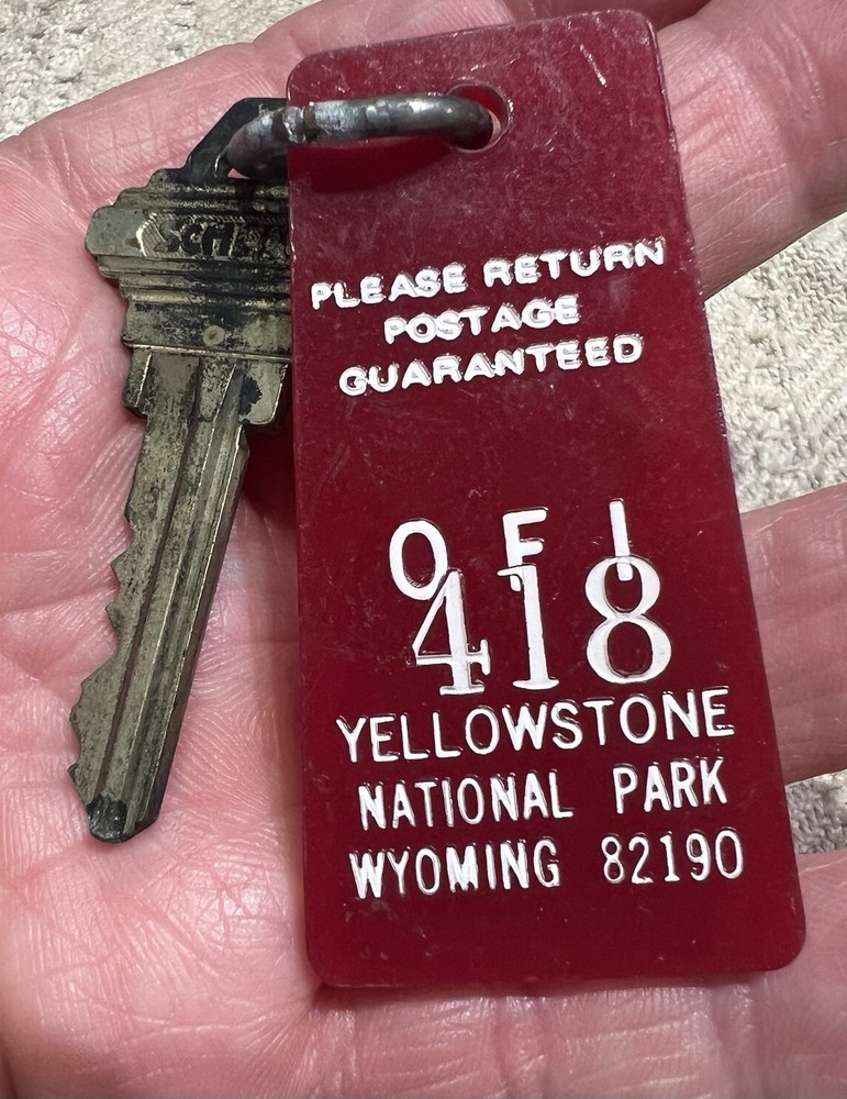 Vintage Old Faithful Inn Yellowstone National Park Room Key fob-Room 418-1960's