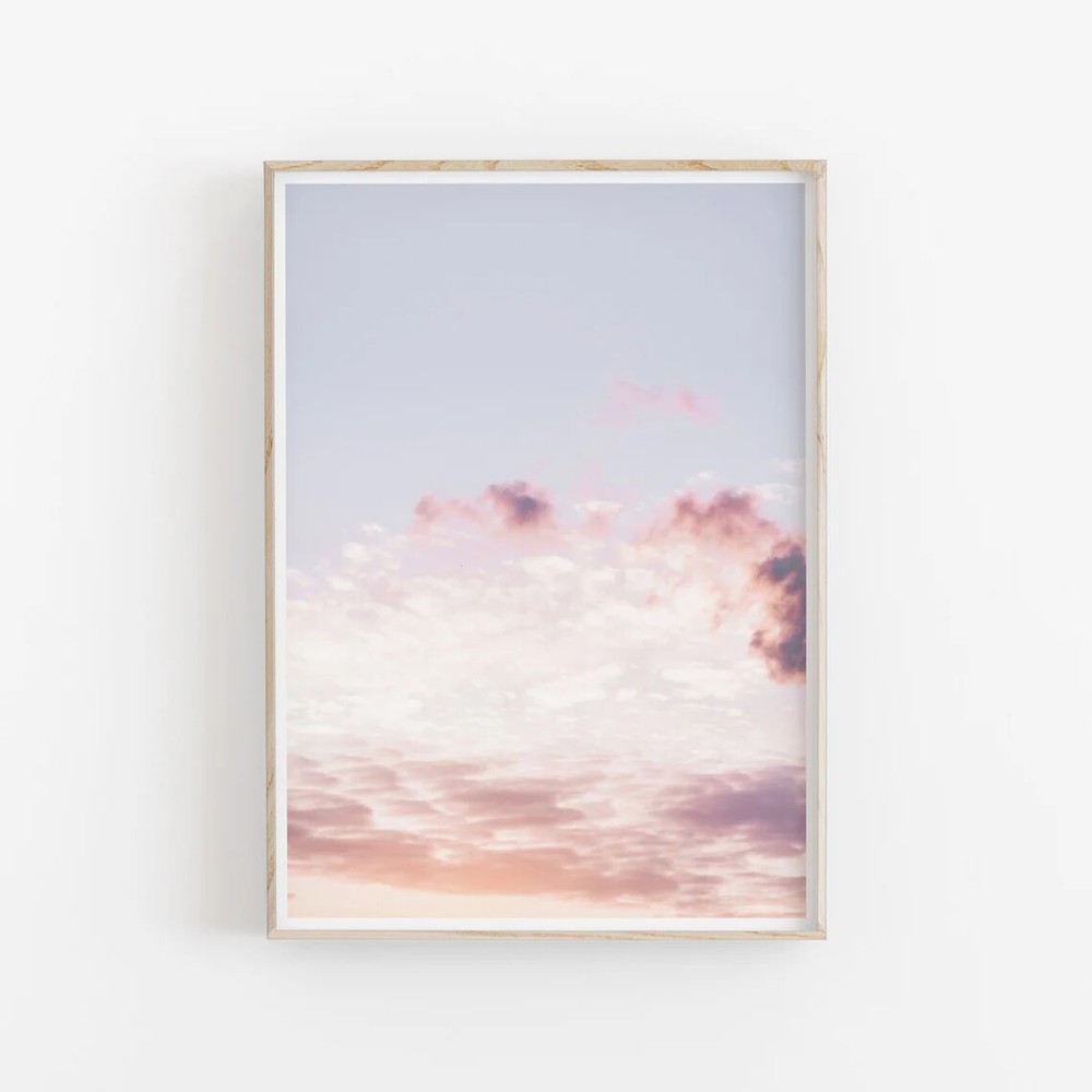 Pink Clouds Wall Art Poster Premium Quality Choose your Size
