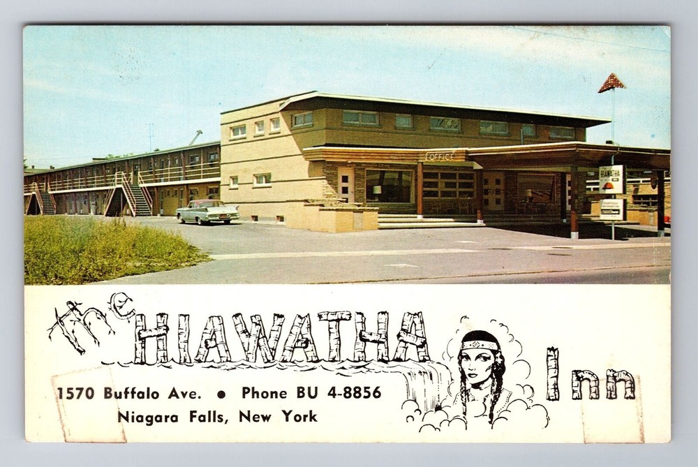 Niagara Falls NY-New York, Hiawatha Inn, Advertising, Antique Vintage Postcard