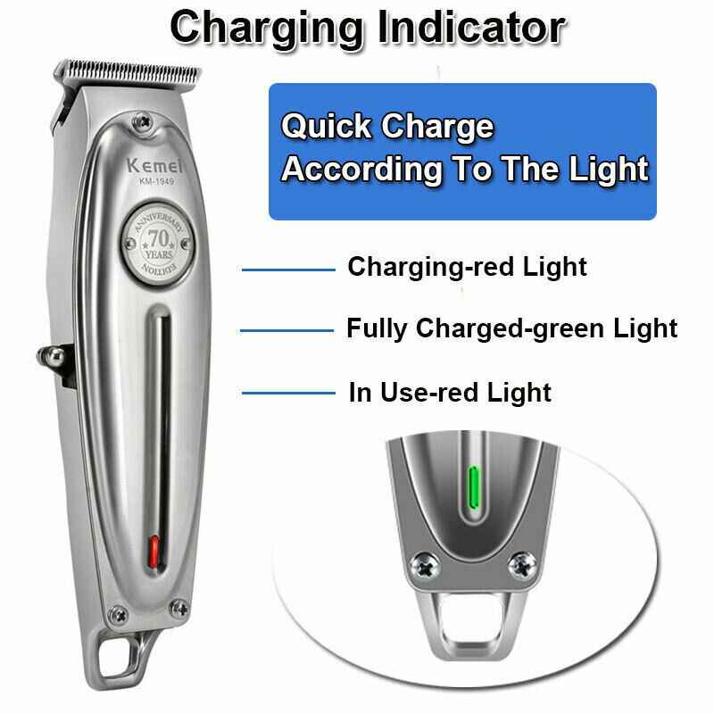 Kemei Professional Hair Clipper Electric Cordless Hair Trimmer T-Blade All Metal