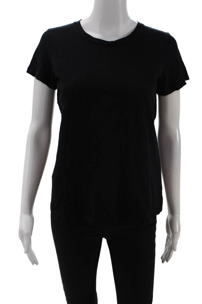 Theory Womens Black Basic Crew Neck Short Sleeve Cotton Blend T-Shirt Size SFree Shipping in US $100+ Orders | $6.95 Orders Below