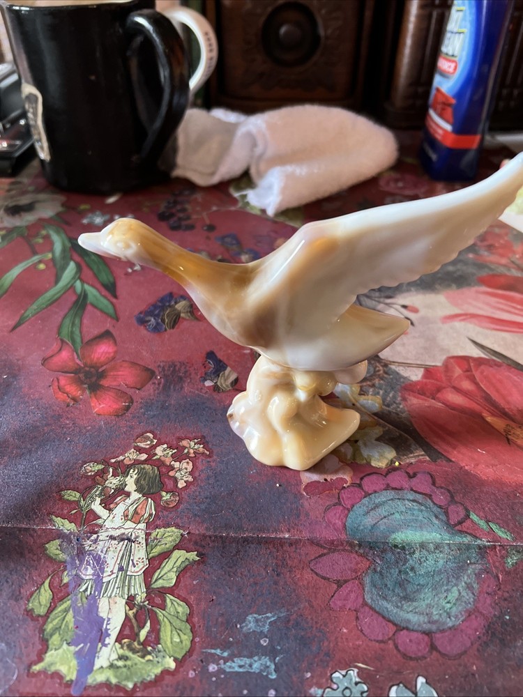 Vintage Imperial Glass Caramel Slag Glass Mallard Duck Figurine