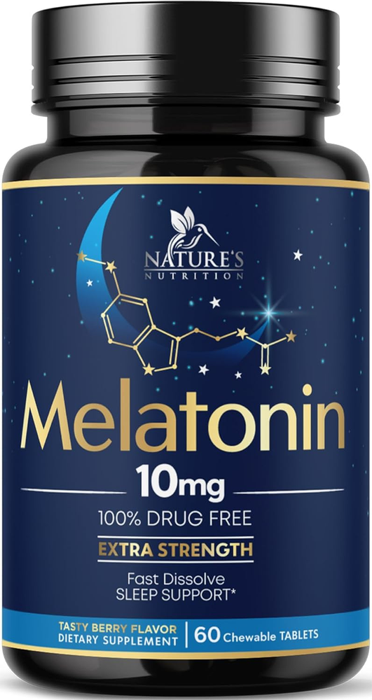 Melatonin 10Mg Tablets, Fast Dissolve, Extra Strength - Sugar Free Sleep Support
