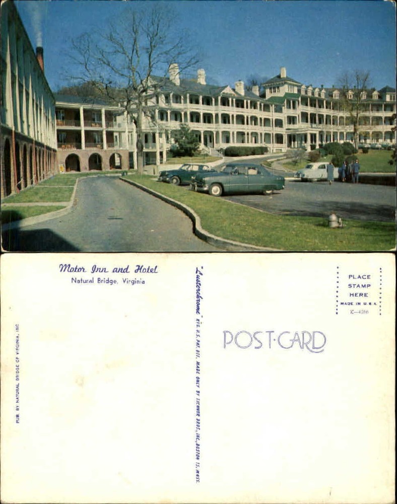 Motor Inn and Hotel Natural Bridge Virginia VA 1950s cars