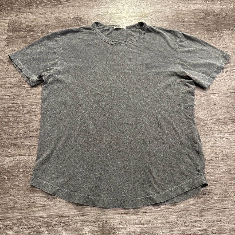 Buck Mason Shirt Mens Large Gray Crewneck Short Sleeve Casual Tee Cotton Casual