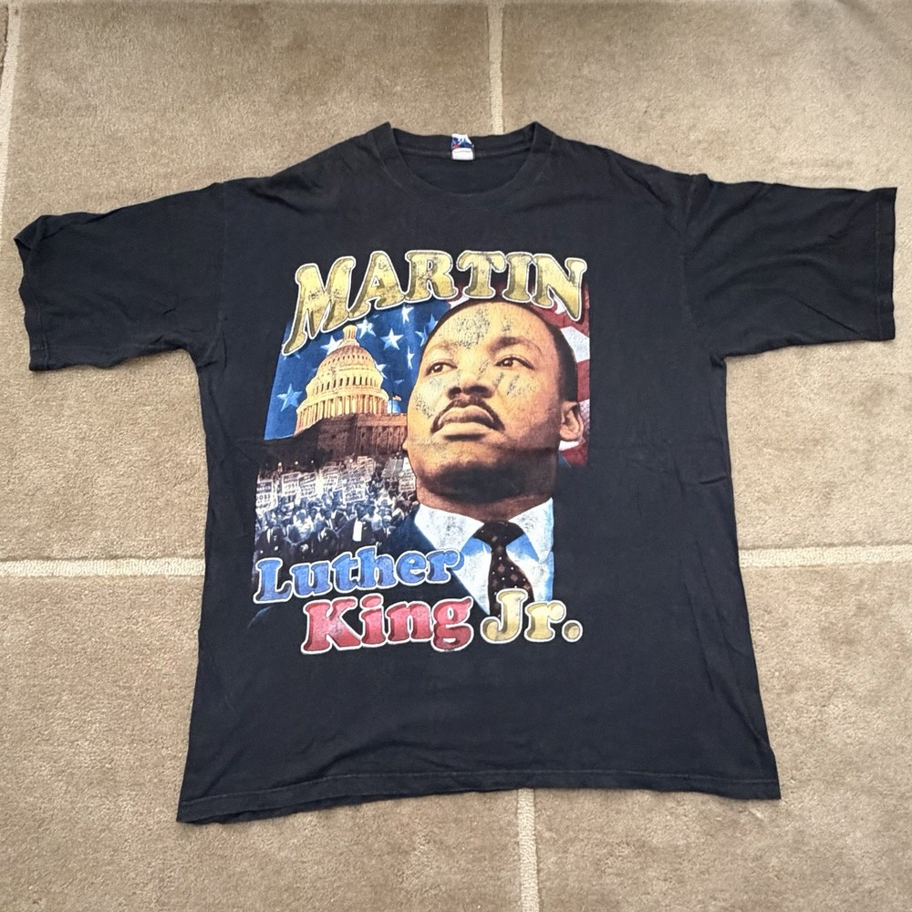Vintage MLK Rap Tee Shirt XXL Martin Luther King Malcolm X 90s Y2K Black History