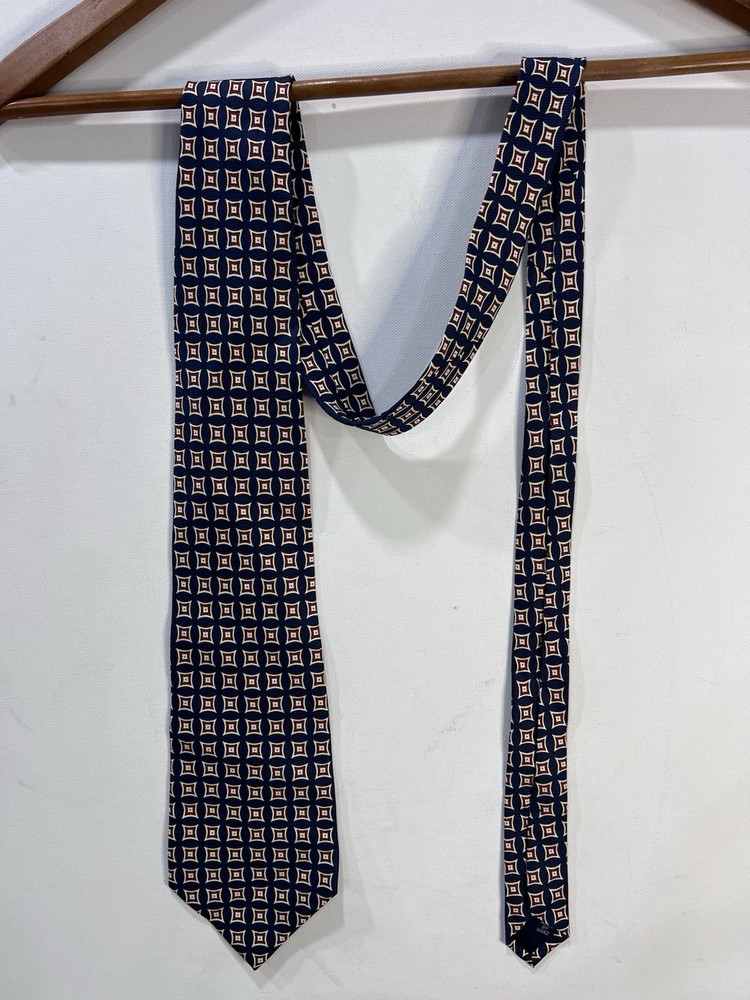 Polo Ralph Lauren Men's Tie Navy, Red, 100% Silk, Handmade in USA
