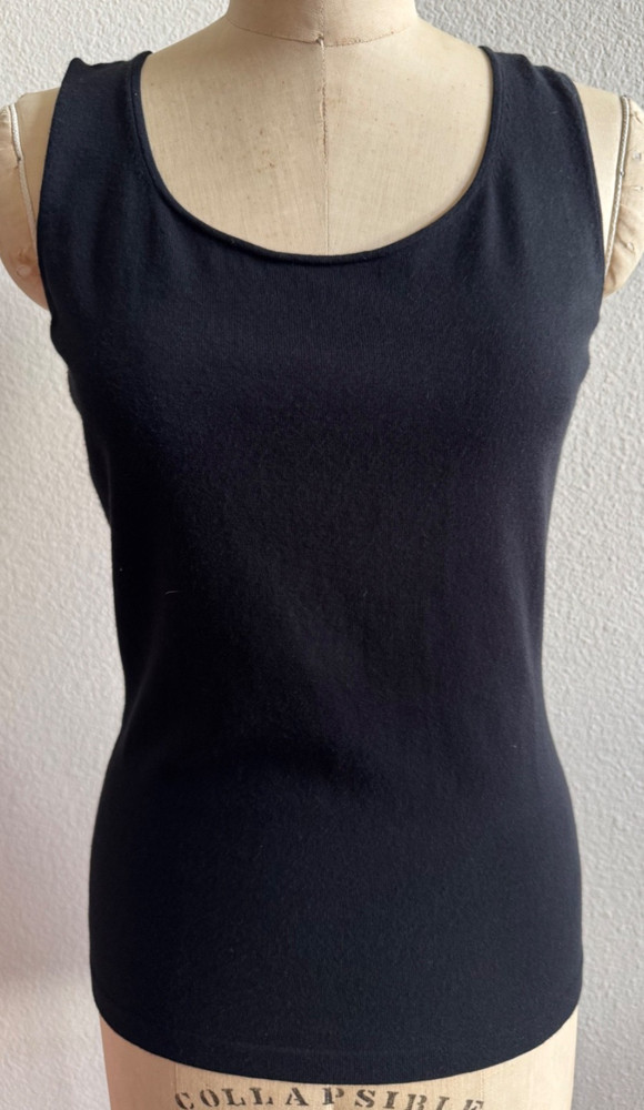 Lafayette 148 New York Women's Sz Small Black Tank Top Stretch Viscose EUC