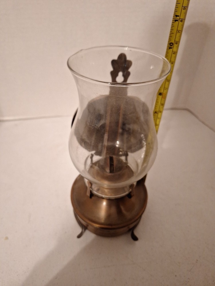 Lamplight Farms Vintage Metal Oil Lamp Wall Sconces With Glass Chimneys