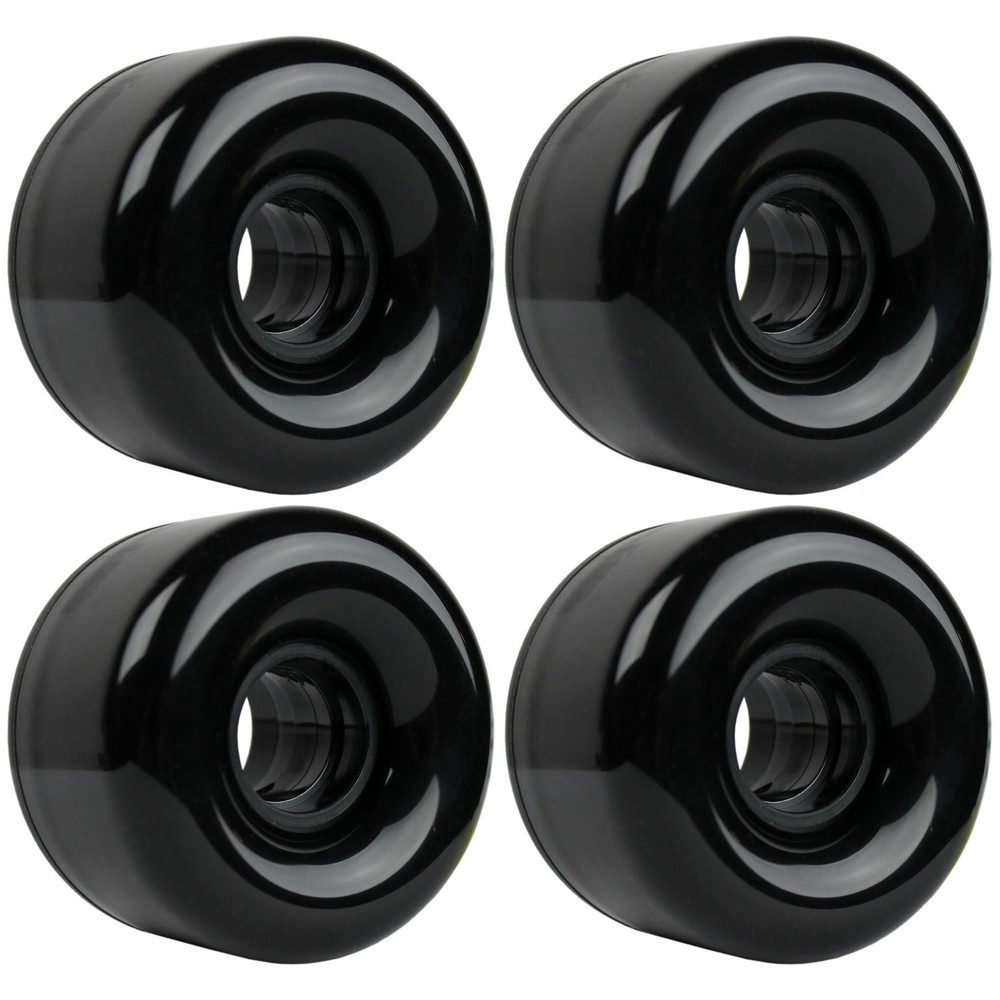 TGM Skateboards Longboard Cruiser Wheels Set 65mm x 44mm 83A Black