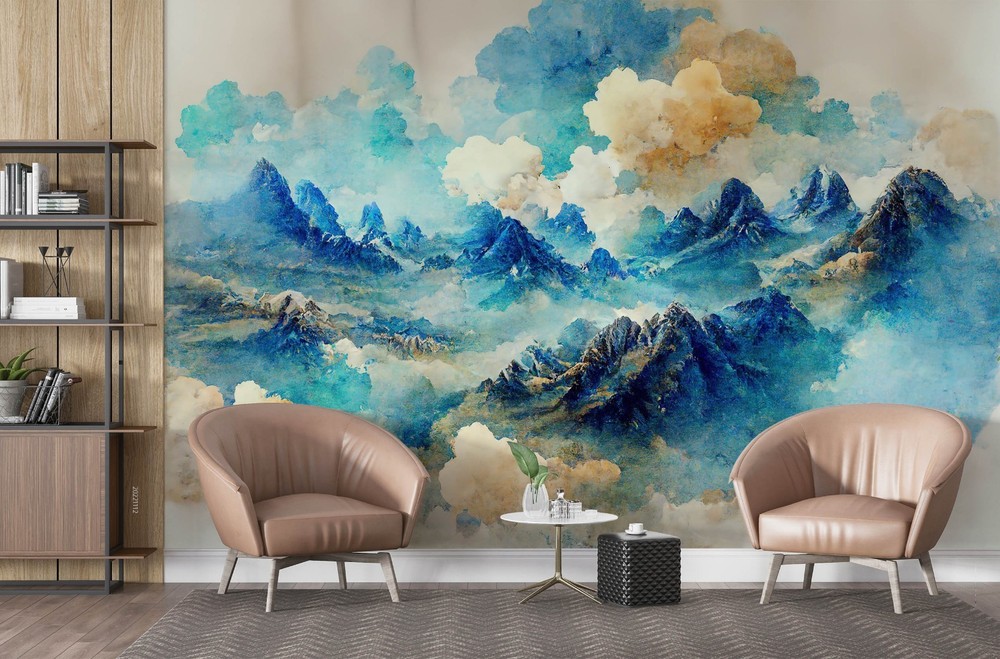3D Landscape Watercolor Wall Murals Wallpaper Murals Wall Sticker