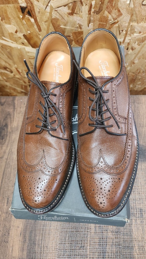 Florsheim Imperial Kenmoor Wingtip Cognac Pebble Grain~17109-03 Men’s Sz 10.5 D