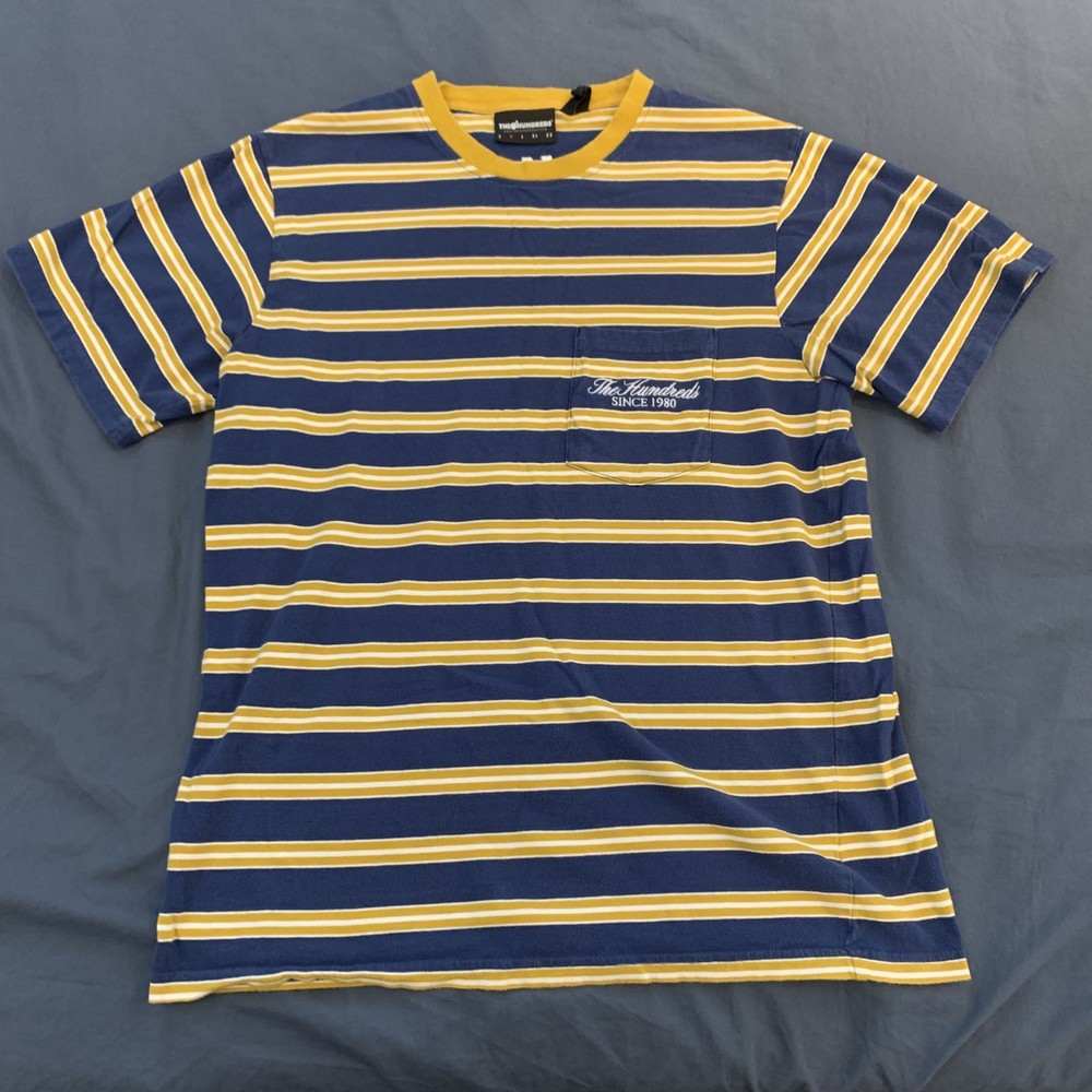 The Hundreds Men's Blue Yellow Short Sleeve 100% Cotton T-Shirt Size Medium