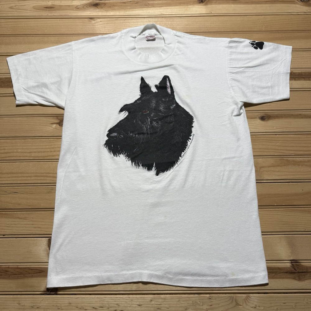 VINTAGE 80s FAMOUS FIDO'S FUNWEAR Scottish Terrier Scottie Dog SHIRT SIZE Large