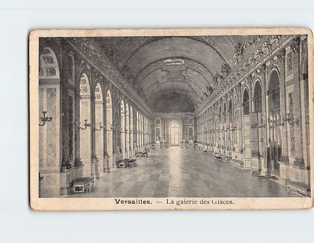 Postcard Hall of Mirrors Palace of Versailles France
