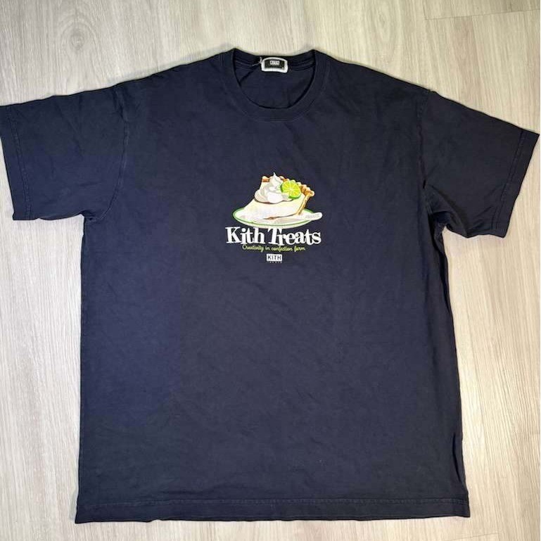 Kith Treats Graphic T Shirt Navy Blue Pie Print Men's XL