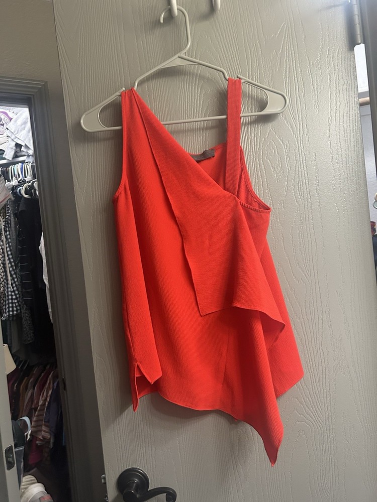 Anthropologie Sunday In Brooklyn Asymmetrical Red Tank Top Size Small