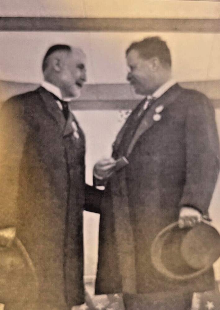 1910 Vintage Magazine Illustration Theodore Roosevelt & Mayor William Gaynor