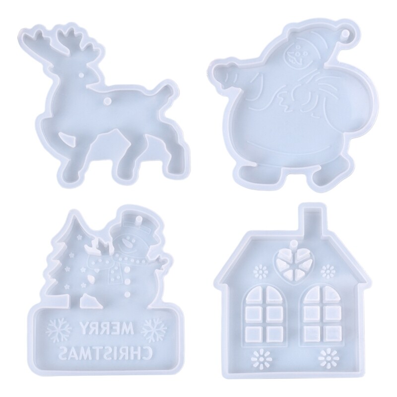 DIY Crystal Epoxy Resin Christmas Ornament Silicone Mold for Hanging Pendants