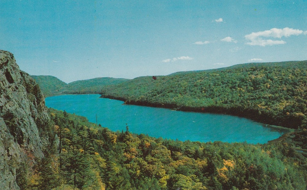 Vintage Photo Lake Of The Clouds Porcupine Mountains Michigan Postcard