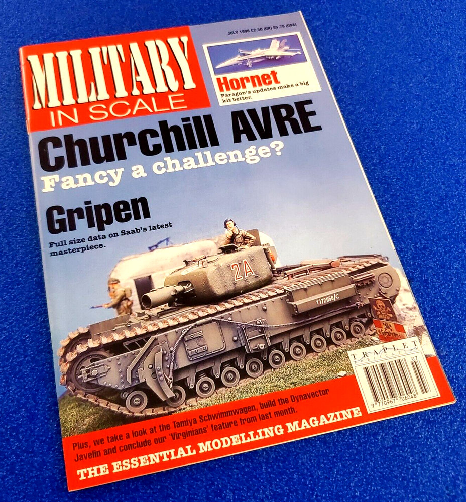 MILITARY IN SCALE CHURCHILL AVRE FANCY A CHALLENGE? JUL 1998 MAGAZINE SHIPS FREE