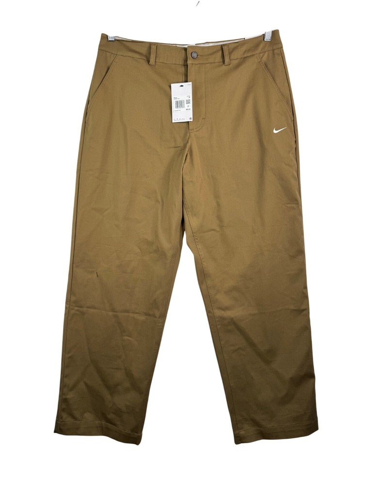 Nike Life Unlined Cotton Chino Skate Pants Khaki relaxed 90s baggy sz 36
