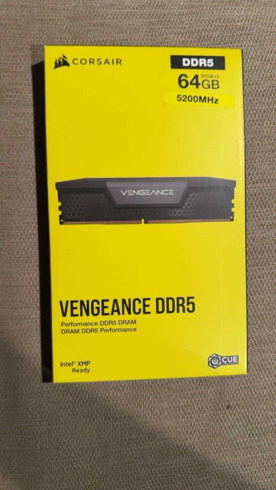 CORSAIR VENGEANCE 64GB (2 x 32GB) PC5-41600 (DDR5-5200) C40 DIMM Memory - Black