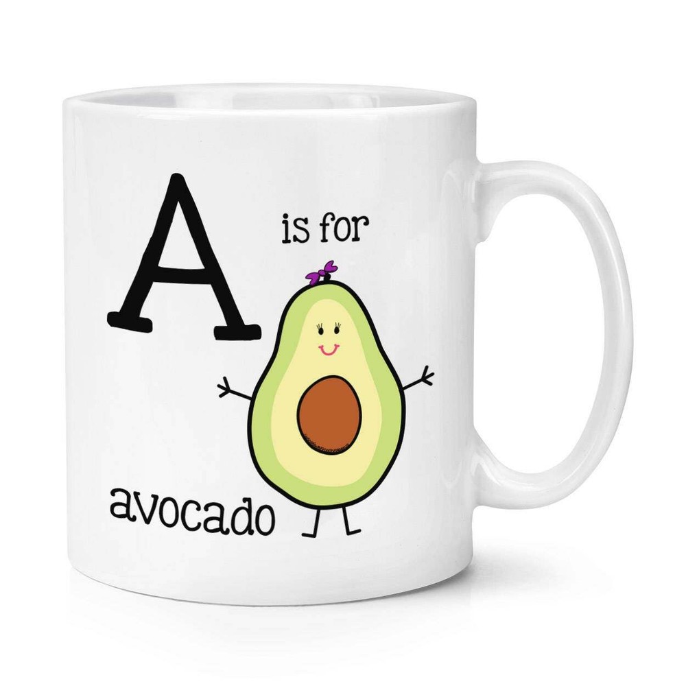 Funny Avocado Letter A Coffee Mug for Tea or Coffee Lovers