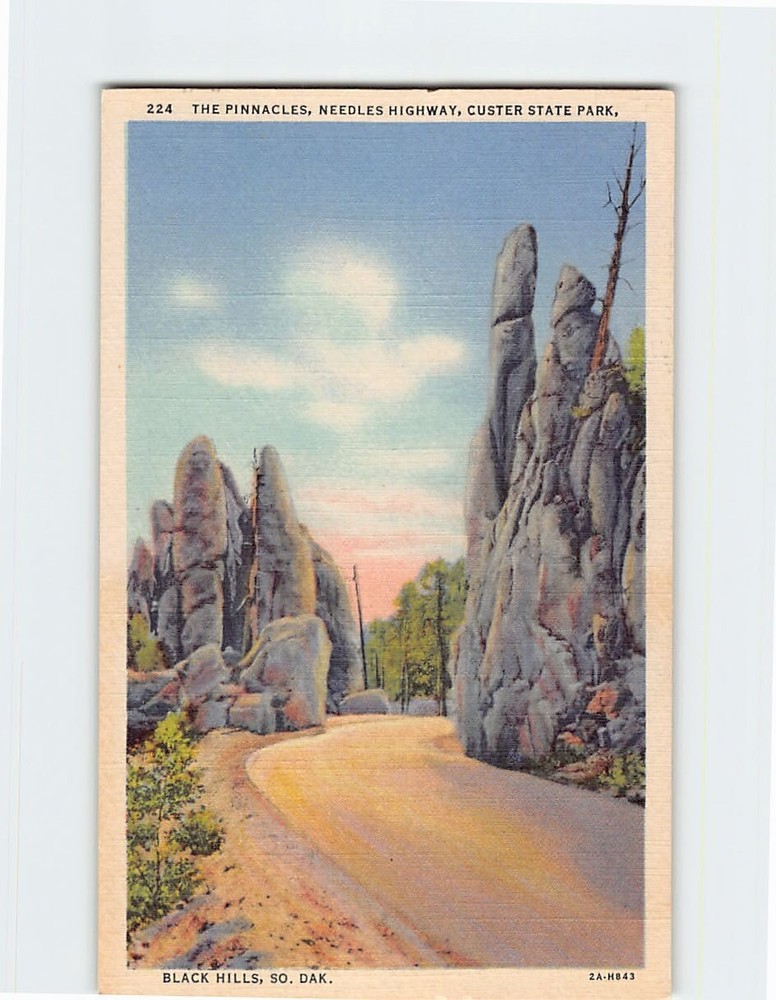 Postcard Pinnacles Needles Highway Custer State Park Black Hills South Dakota