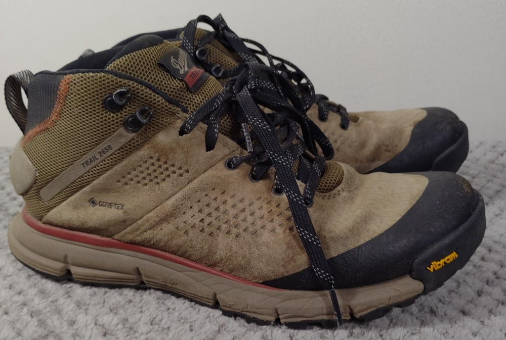 Danner Men's Trail 2650 4-Inch Mid GTX Suede Hiking Boots Dusty Olive Size 10.5