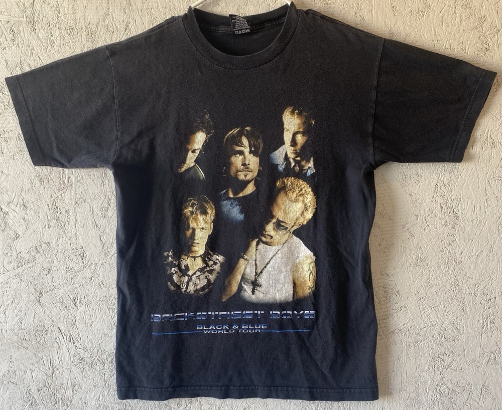 2001 Vintage Backstreet Boys Never Gone Tour T-shirt Black Size M Runs Small!