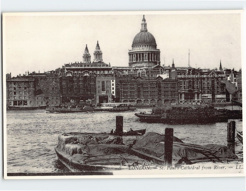 Postcard River & St. Paul's Cathedral London England