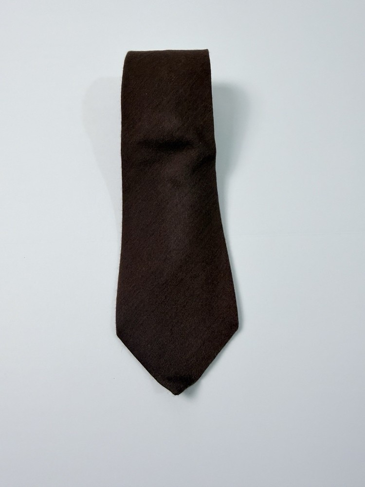 Banana Republic Brown Wool Silk Tie Made In Italy Solid Textured Necktie Mens