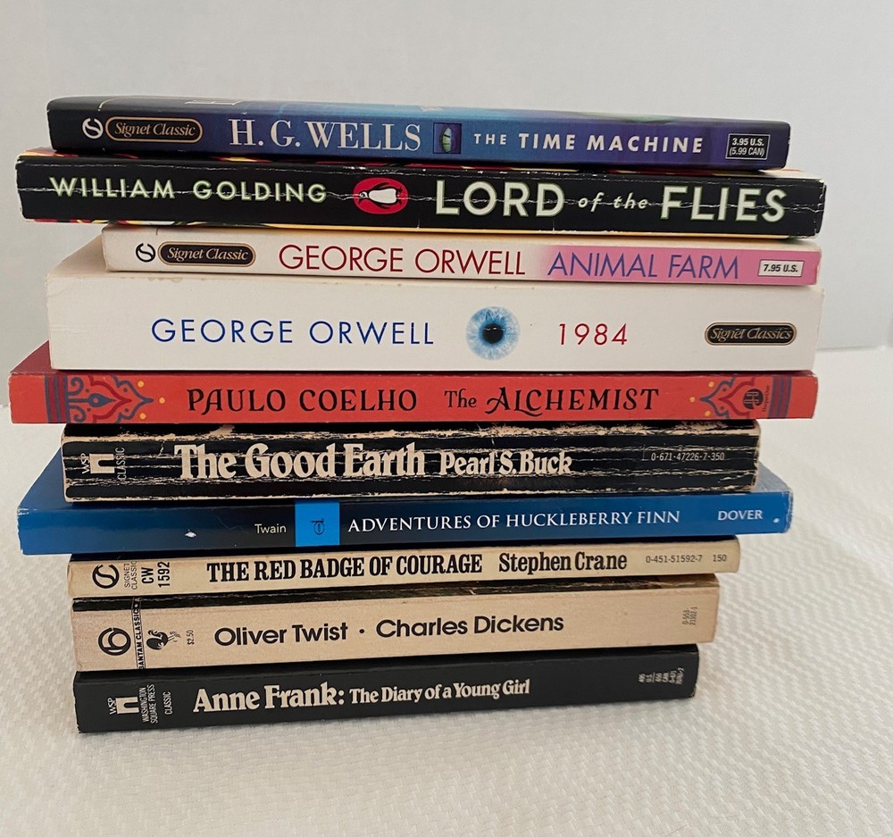 Lot of 10 BANNED books/authors-G. Orwell, H.G Wells and more