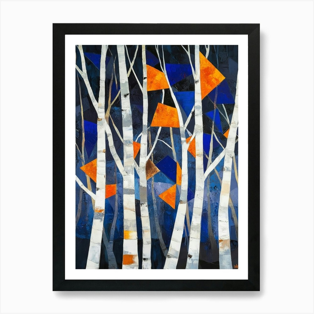 Vibrant Forest Trees Art Print Framed Canvas Wall Decor