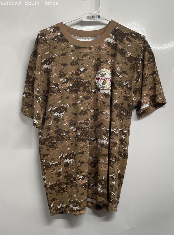 DMZ Mens Brown Short Sleeve Round Neck Pullover Military T-Shirt Size 2X